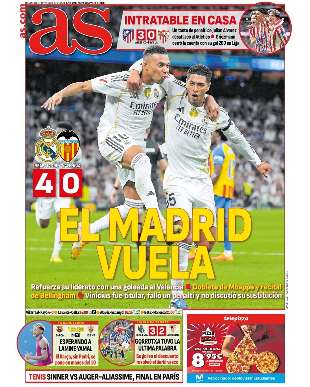 Prima Pagina AS (Madrid) 02/11/2025