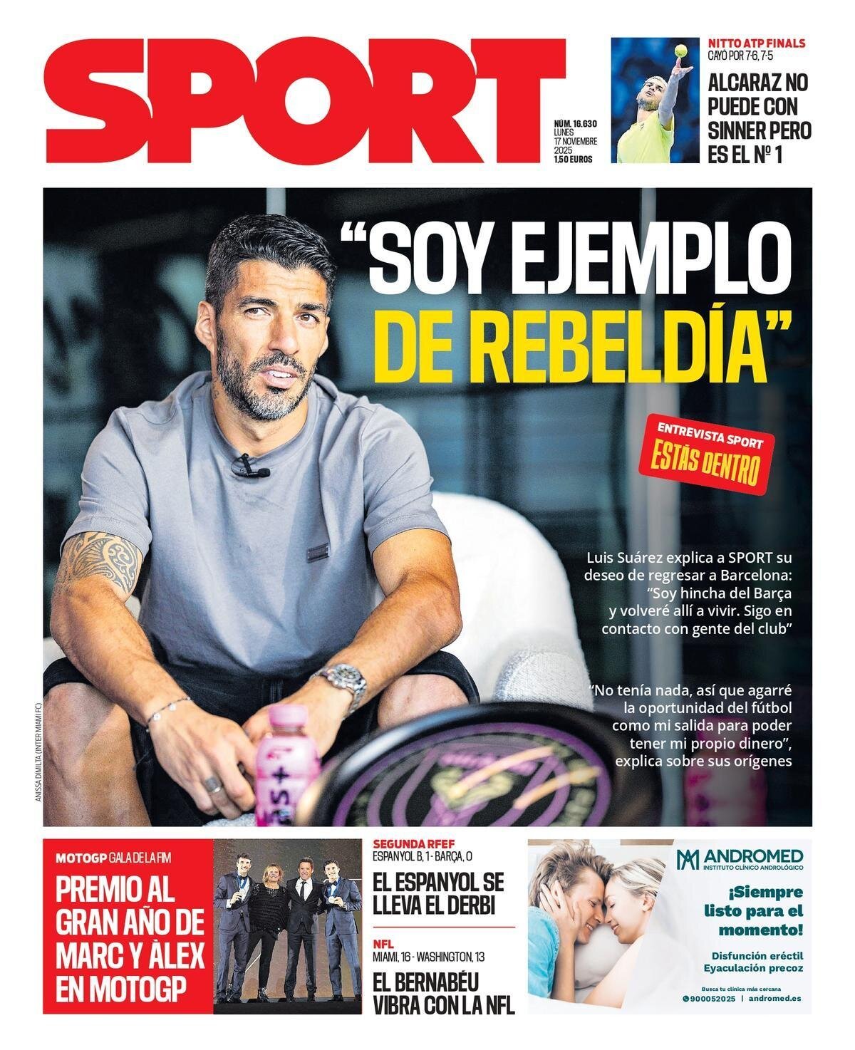 Prima Pagina SPORT (Barcelona) 17/11/2025