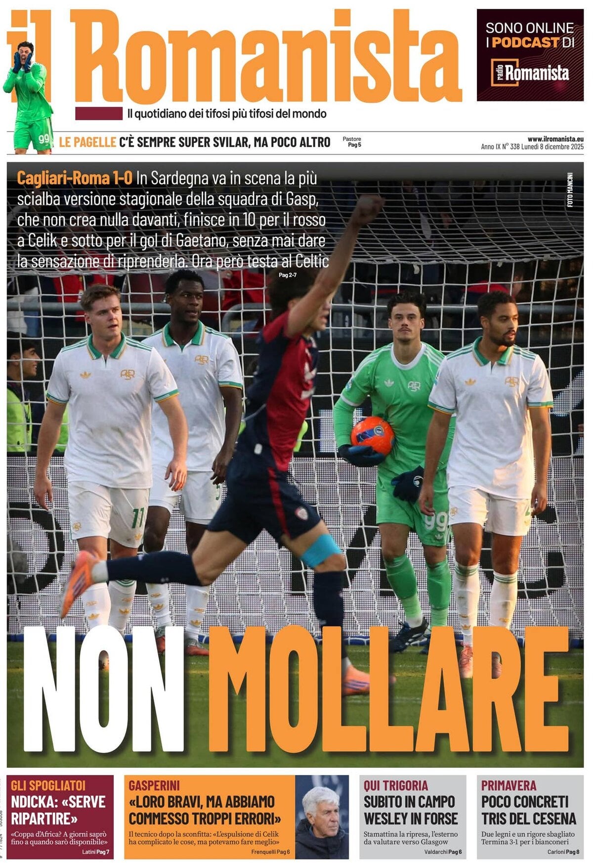 Prima Pagina Il Romanista 08/12/2025