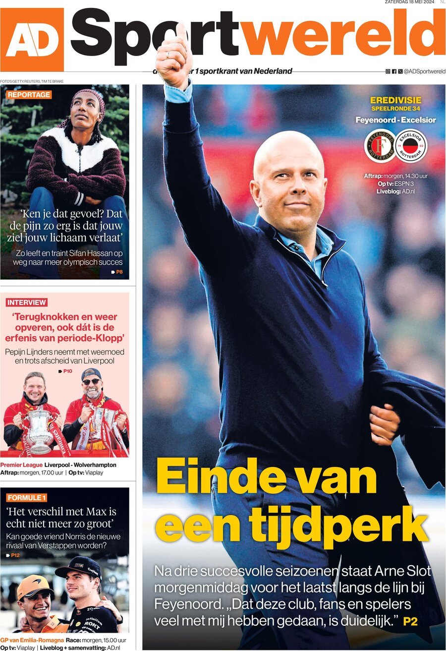 Prima Pagina AD Sportwereld 18/05/2024
