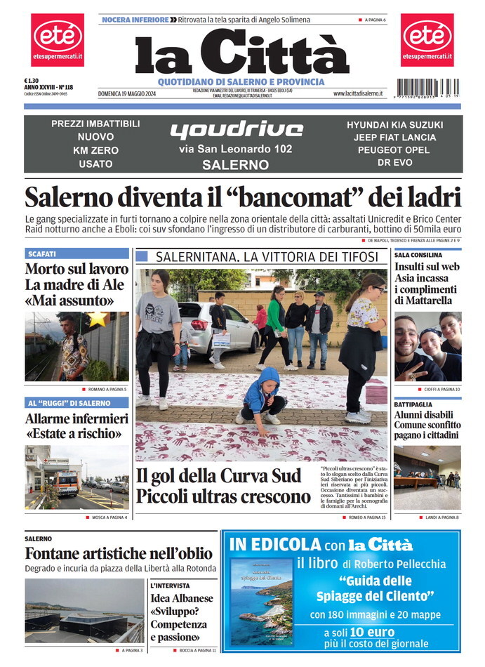 Prima Pagina La Città (Salerno) 19/05/2024