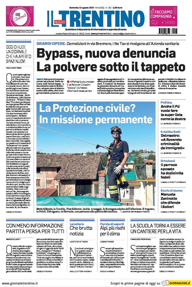 Prima Pagina Il Nuovo Trentino 30/08/2023