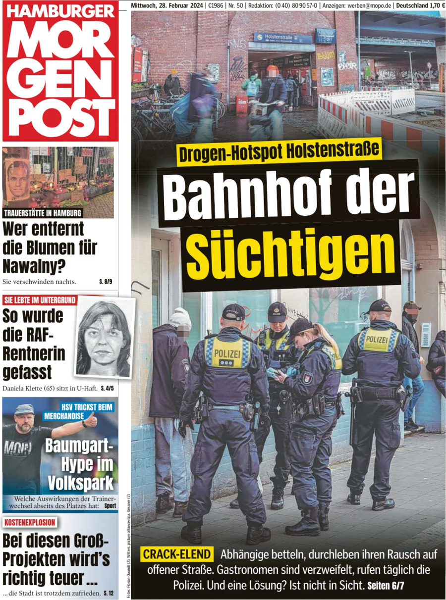 Prima Pagina Hamburger Morgenpost 28/02/2024