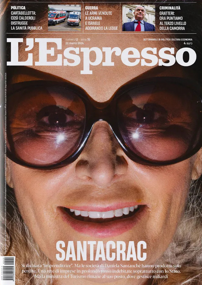 Copertina L'Espresso 22/03/2024