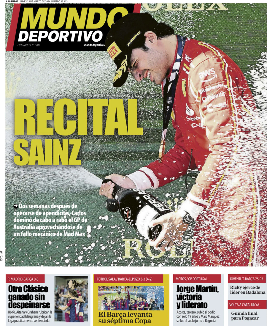Prima Pagina Mundo Deportivo 25/03/2024