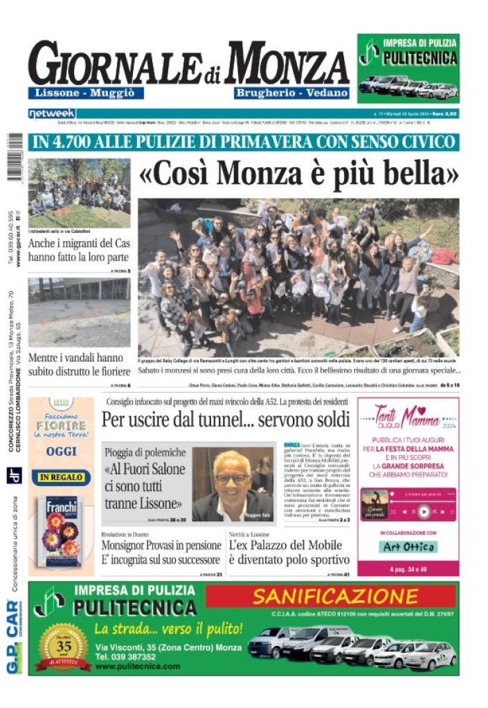 Copertina Giornale di Monza 23/04/2024
