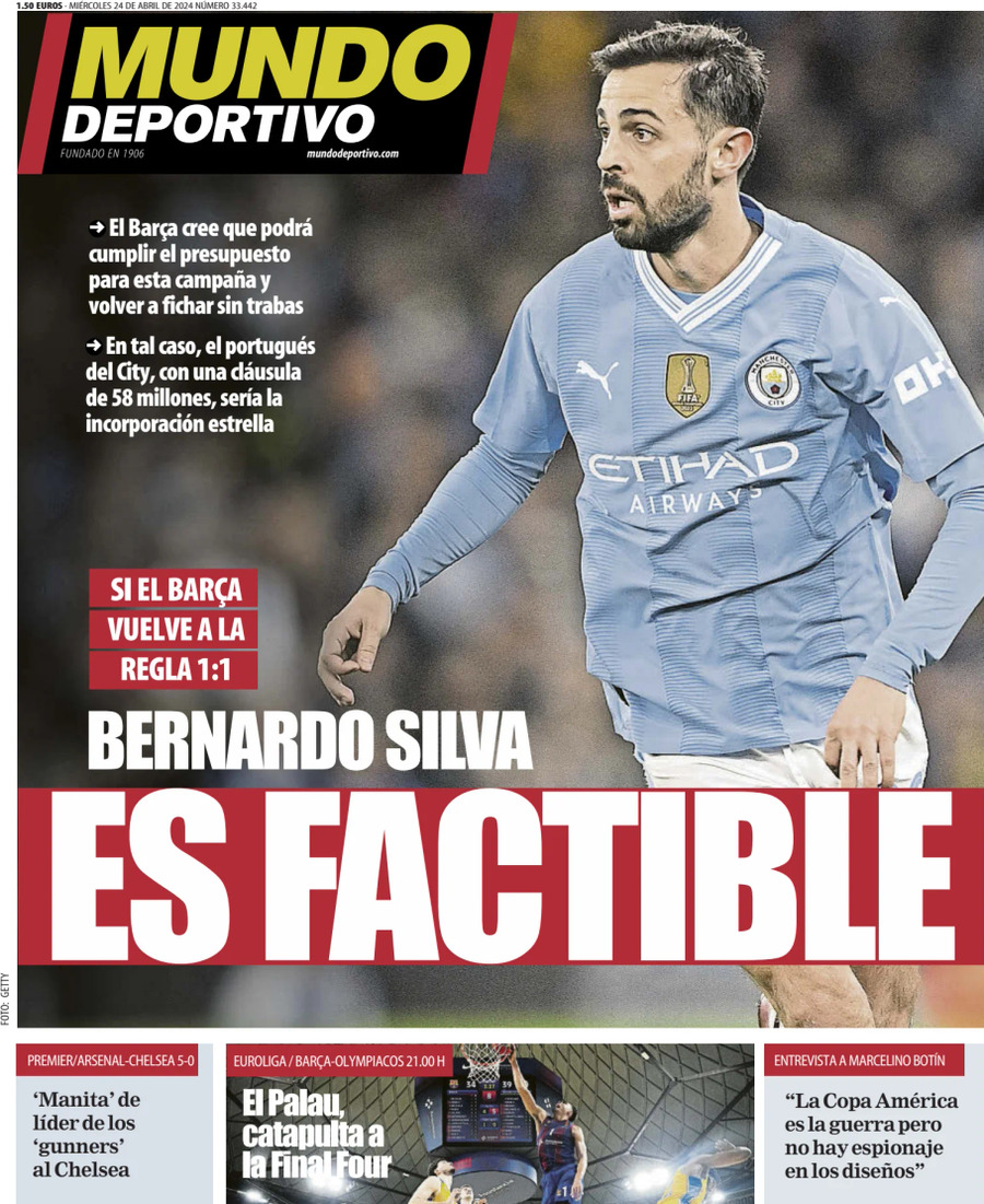 Prima Pagina Mundo Deportivo 24/04/2024