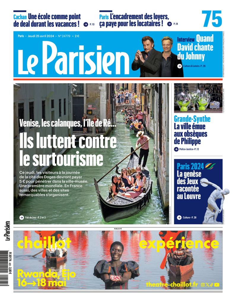 Prima Pagina Le Parisien 25/04/2024