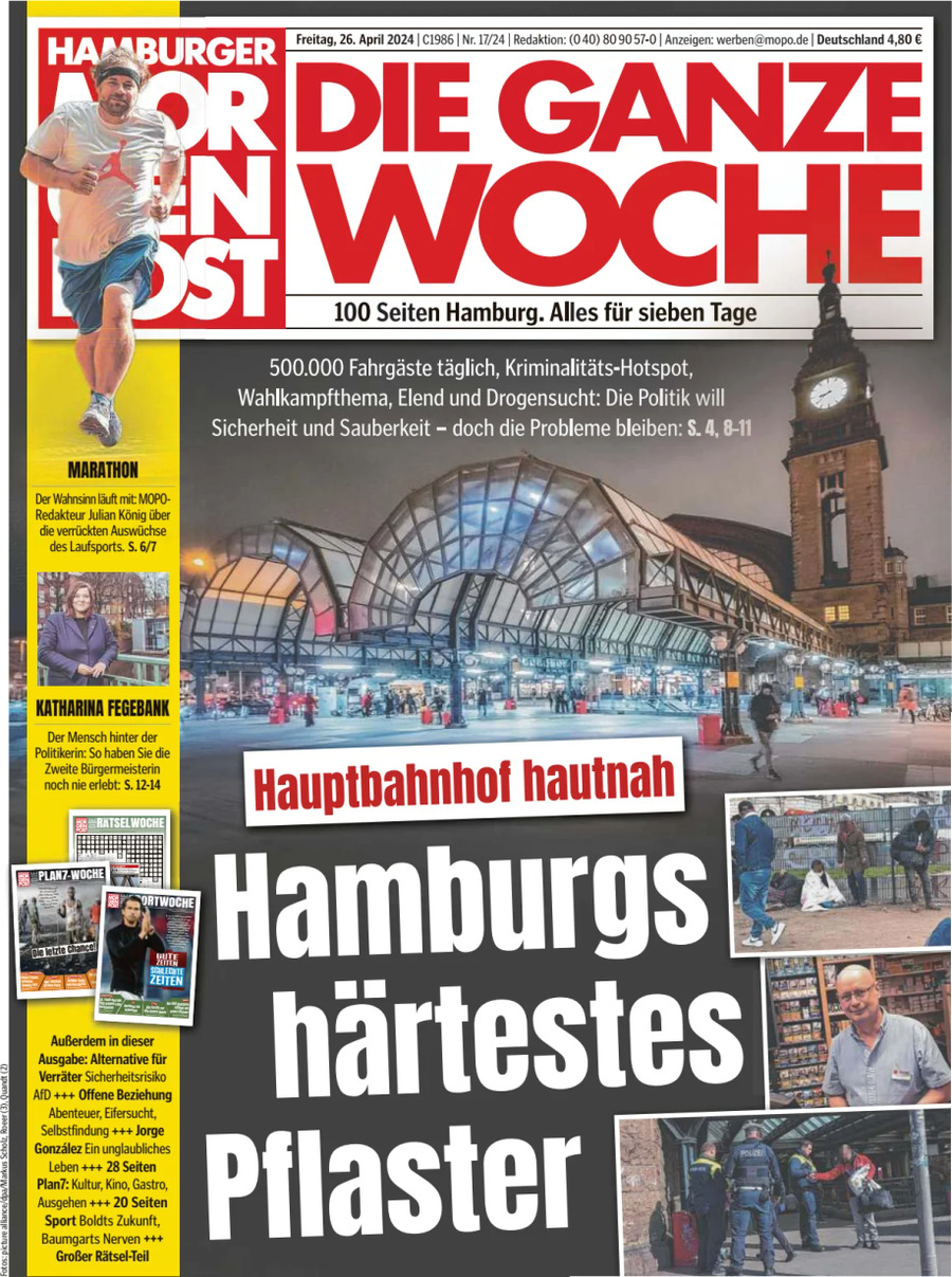Prima Pagina Hamburger Morgenpost 26/04/2024
