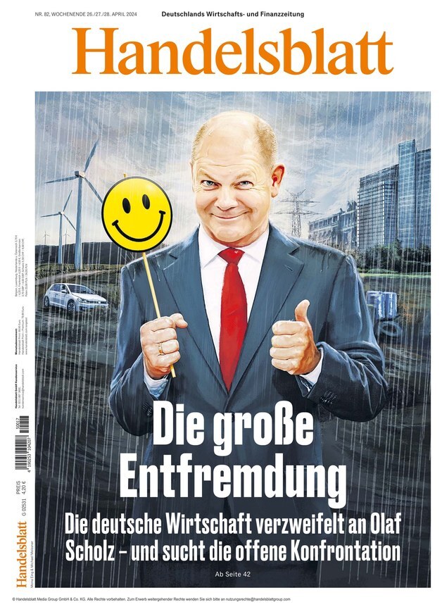 Prima Pagina Handelsblatt 26/04/2024