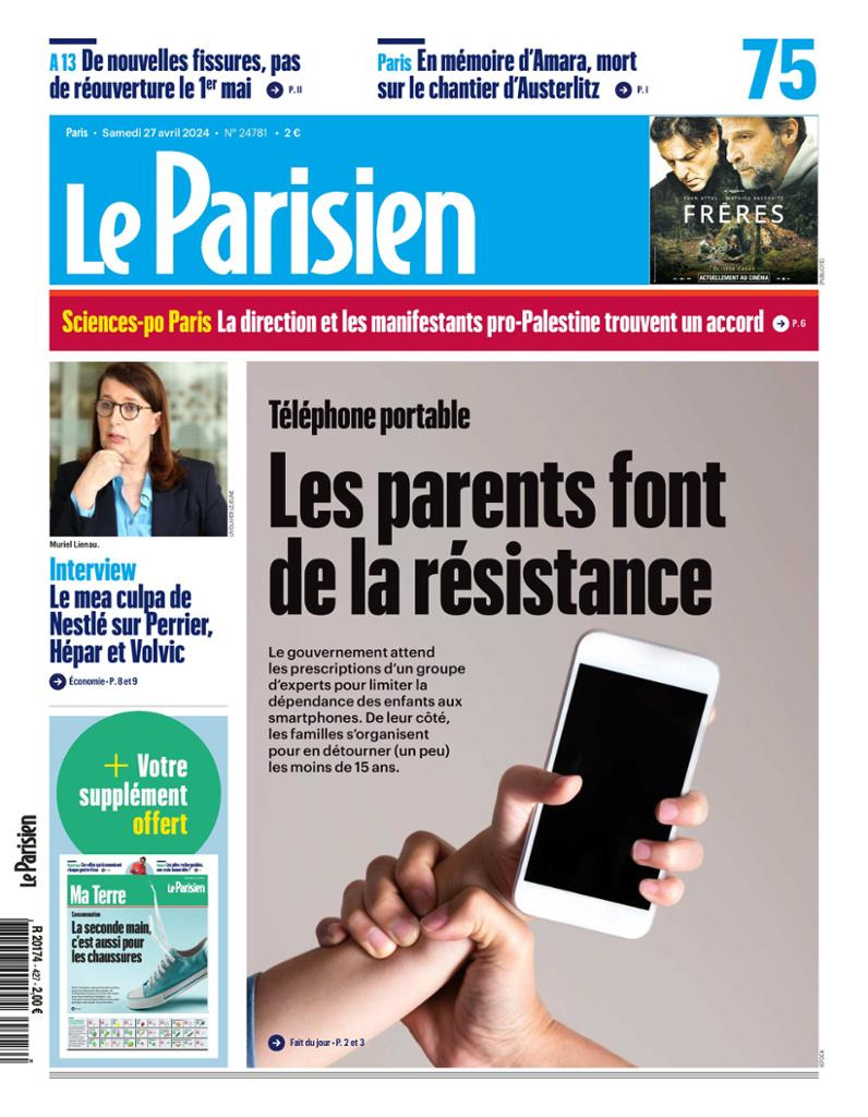 Prima Pagina Le Parisien 27/04/2024