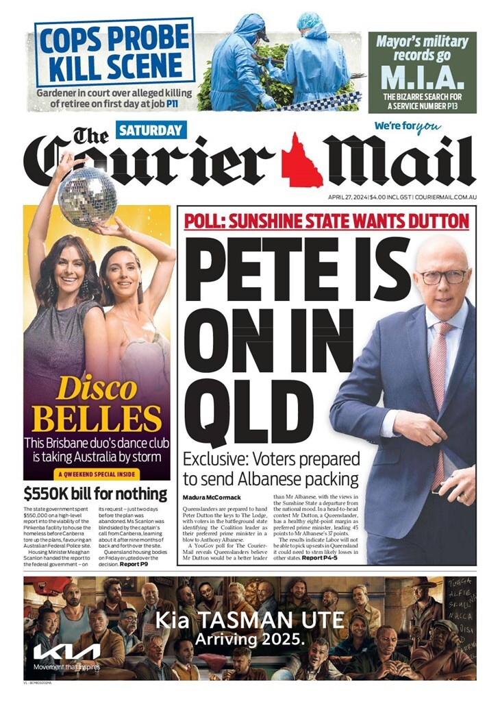 Prima Pagina The Courier-Mail 27/04/2024