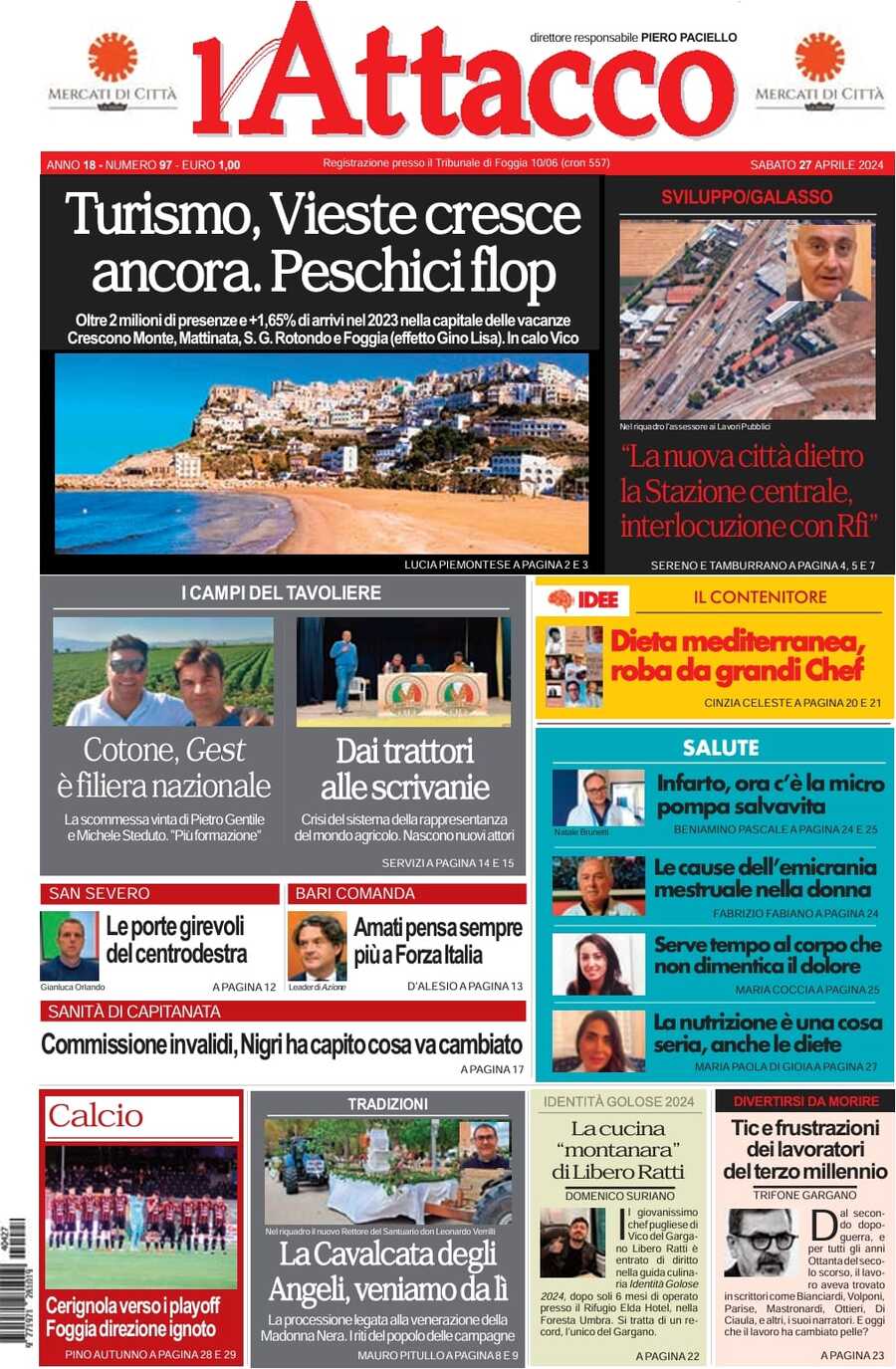 Prima Pagina L'Attacco (Foggia) 27/04/2024