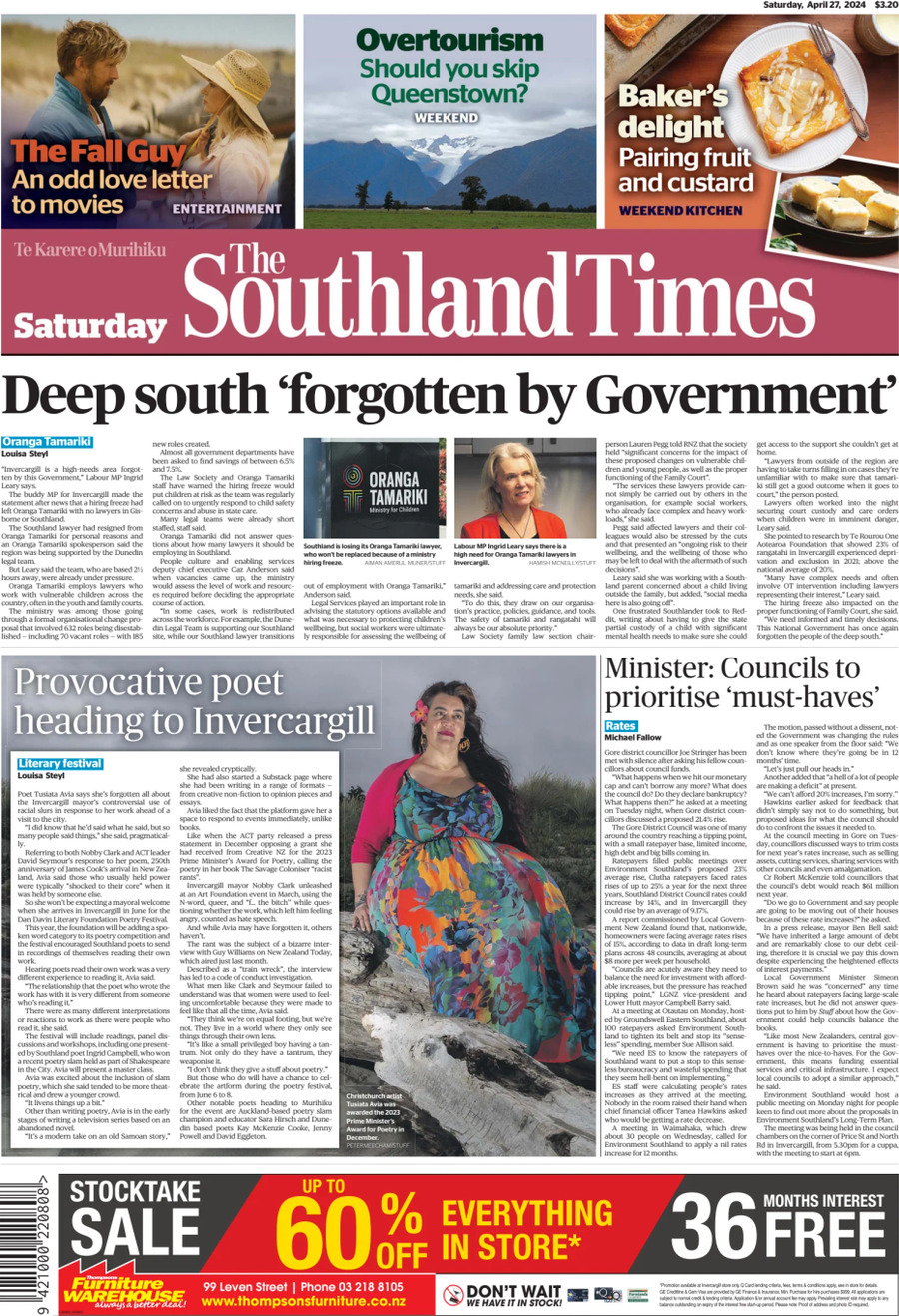 Prima Pagina The Southland Times 27/04/2024