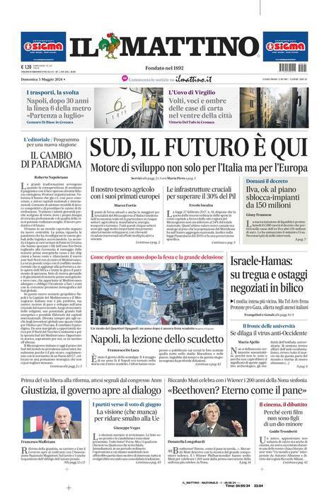Prima Pagina Il Mattino 05/05/2024