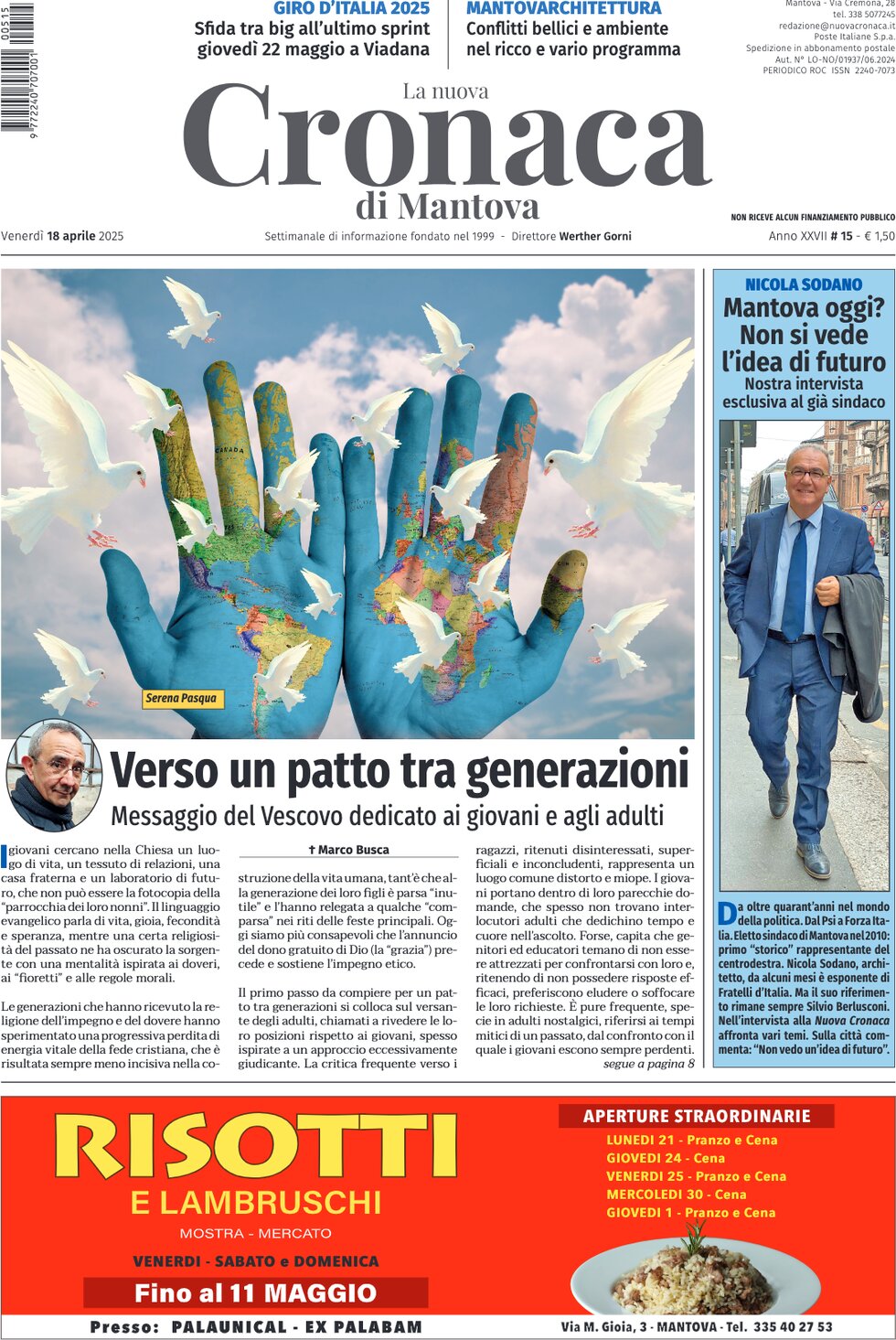 Copertina La nuova Cronaca di Mantova 18/04/2025