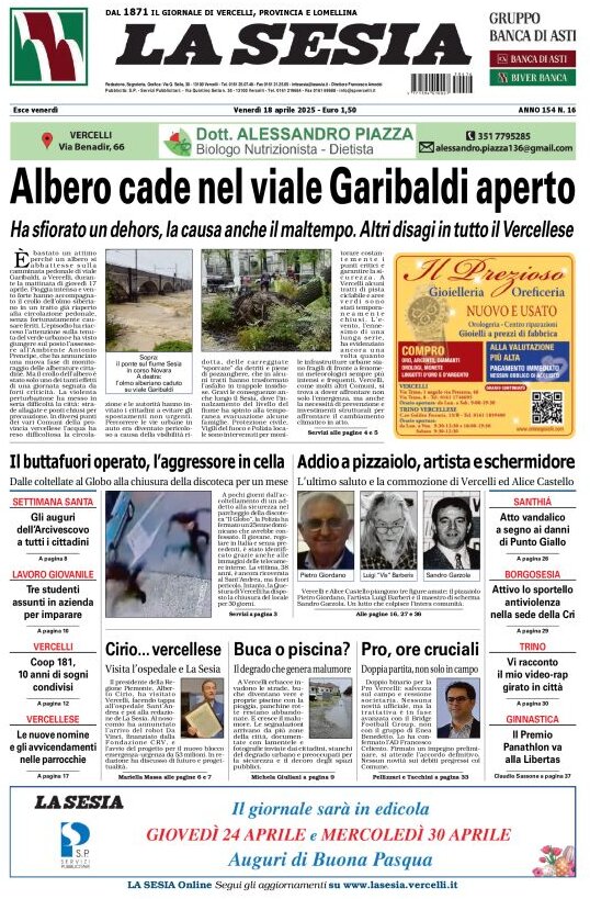 Copertina La Sesia 18/04/2025