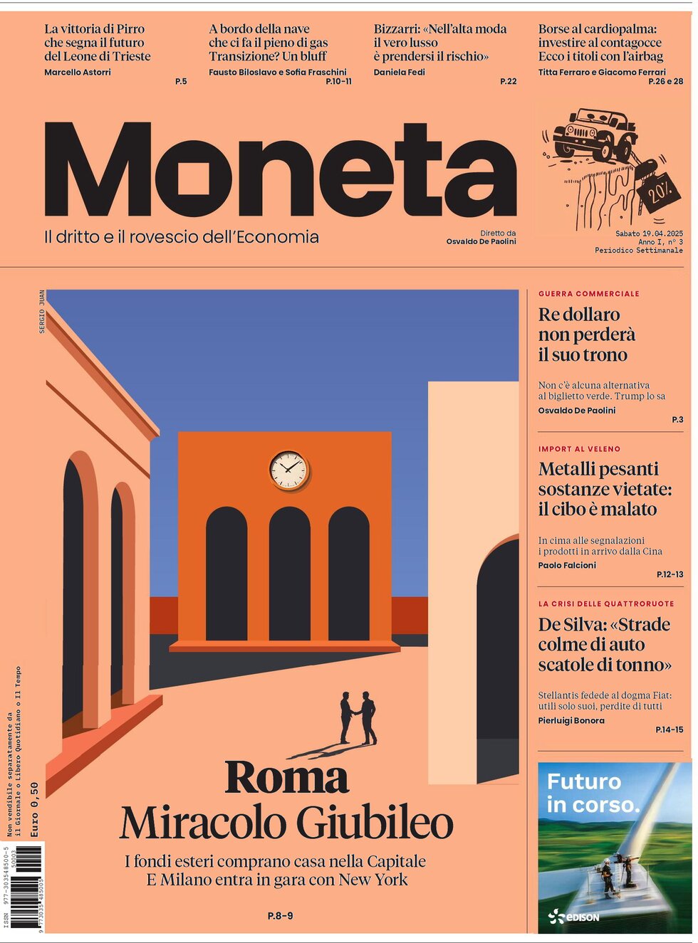 Copertina Moneta (Il Giornale) 18/04/2025