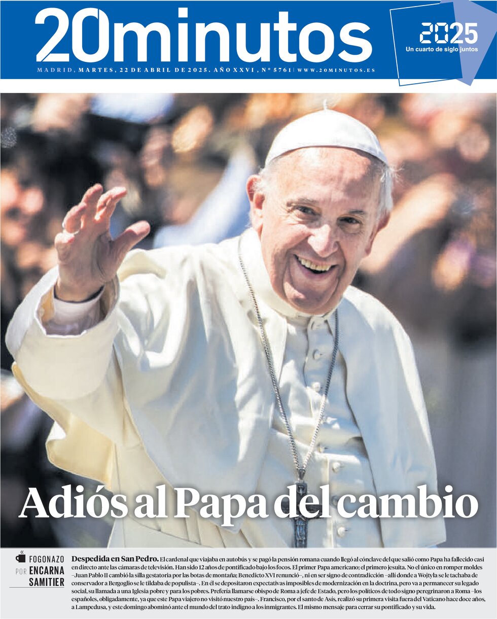 Prima Pagina 20 minutos (Madrid) 22/04/2025