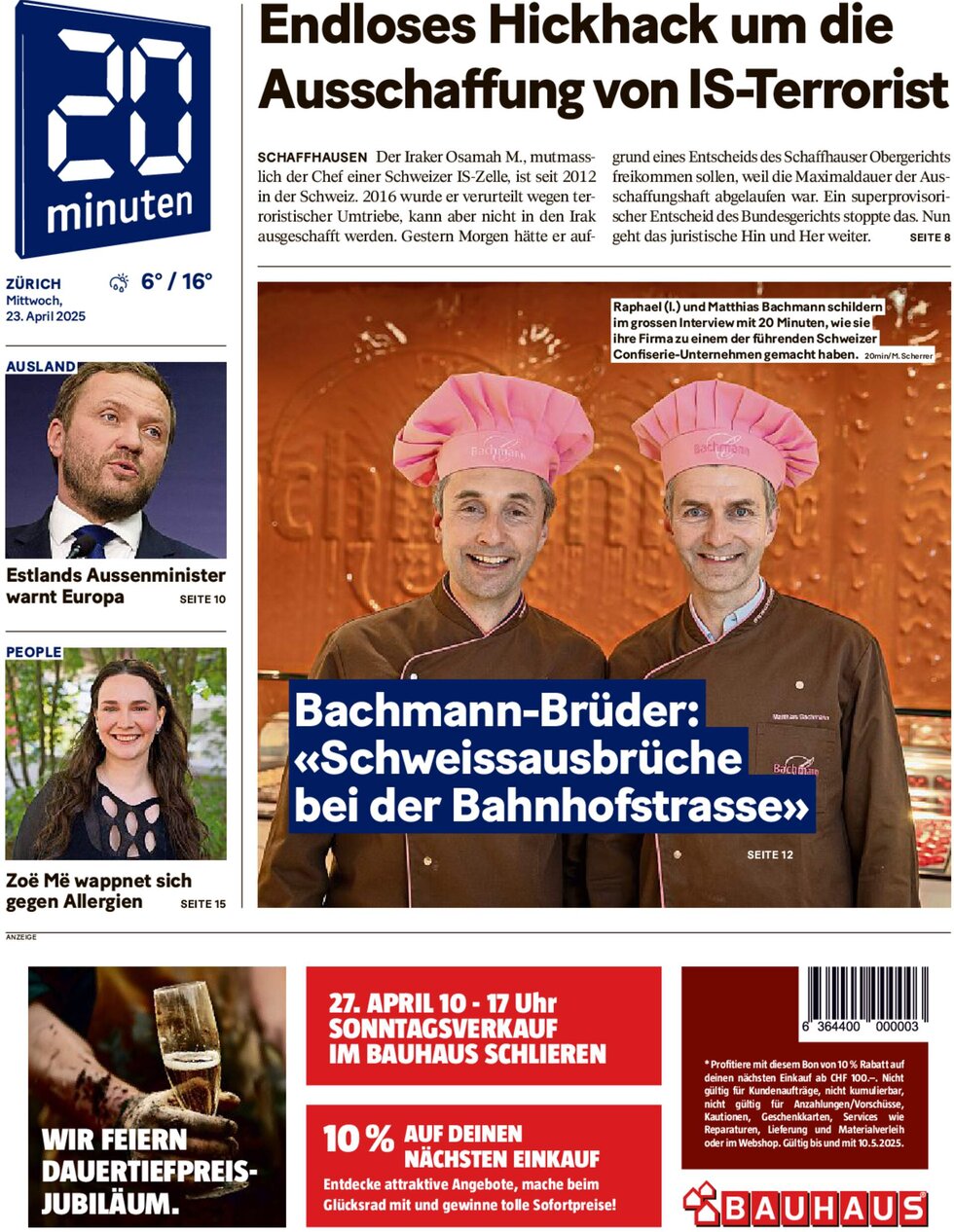 Prima Pagina 20 Minuten 23/04/2025