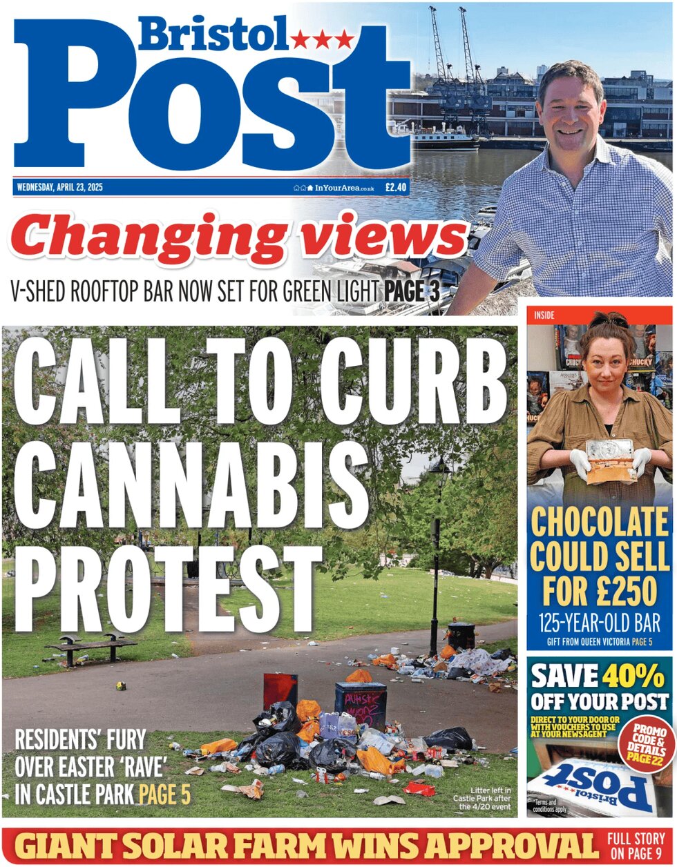 Prima Pagina Bristol Post 23/04/2025