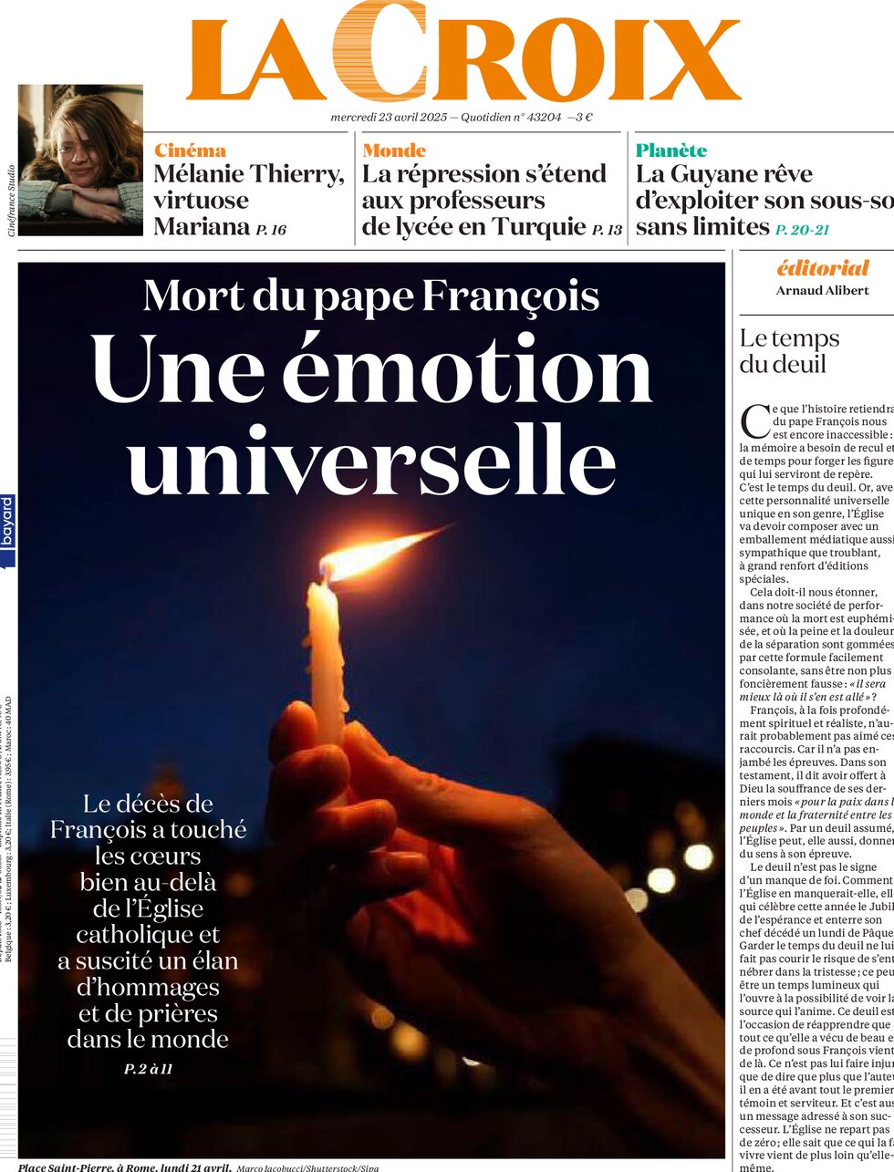 Prima Pagina La Croix 23/04/2025