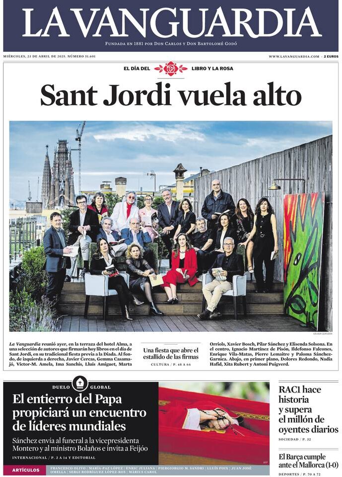 Prima Pagina La Vanguardia 23/04/2025