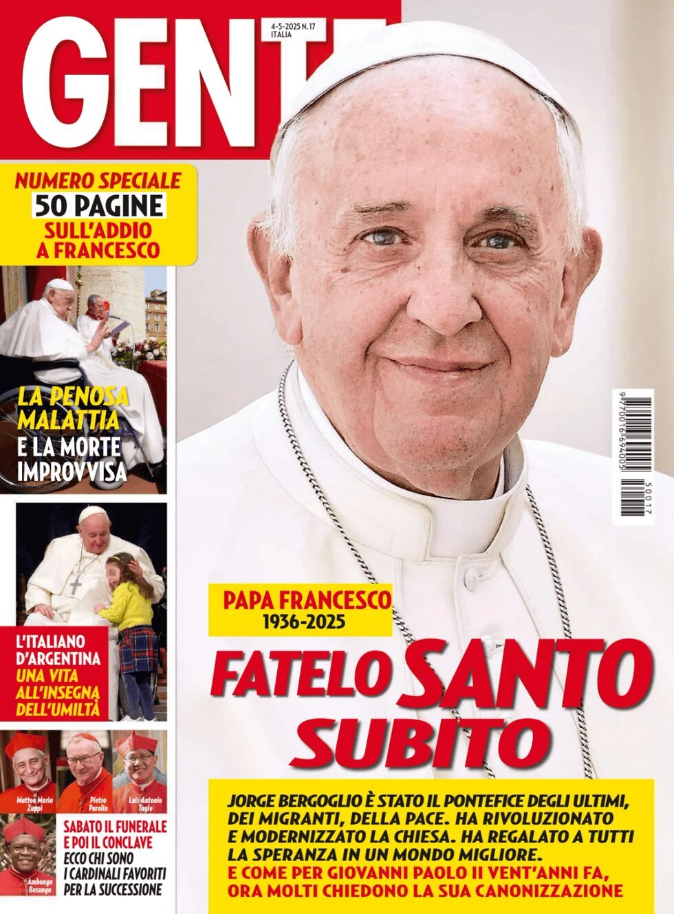 Copertina Gente 25/04/2025