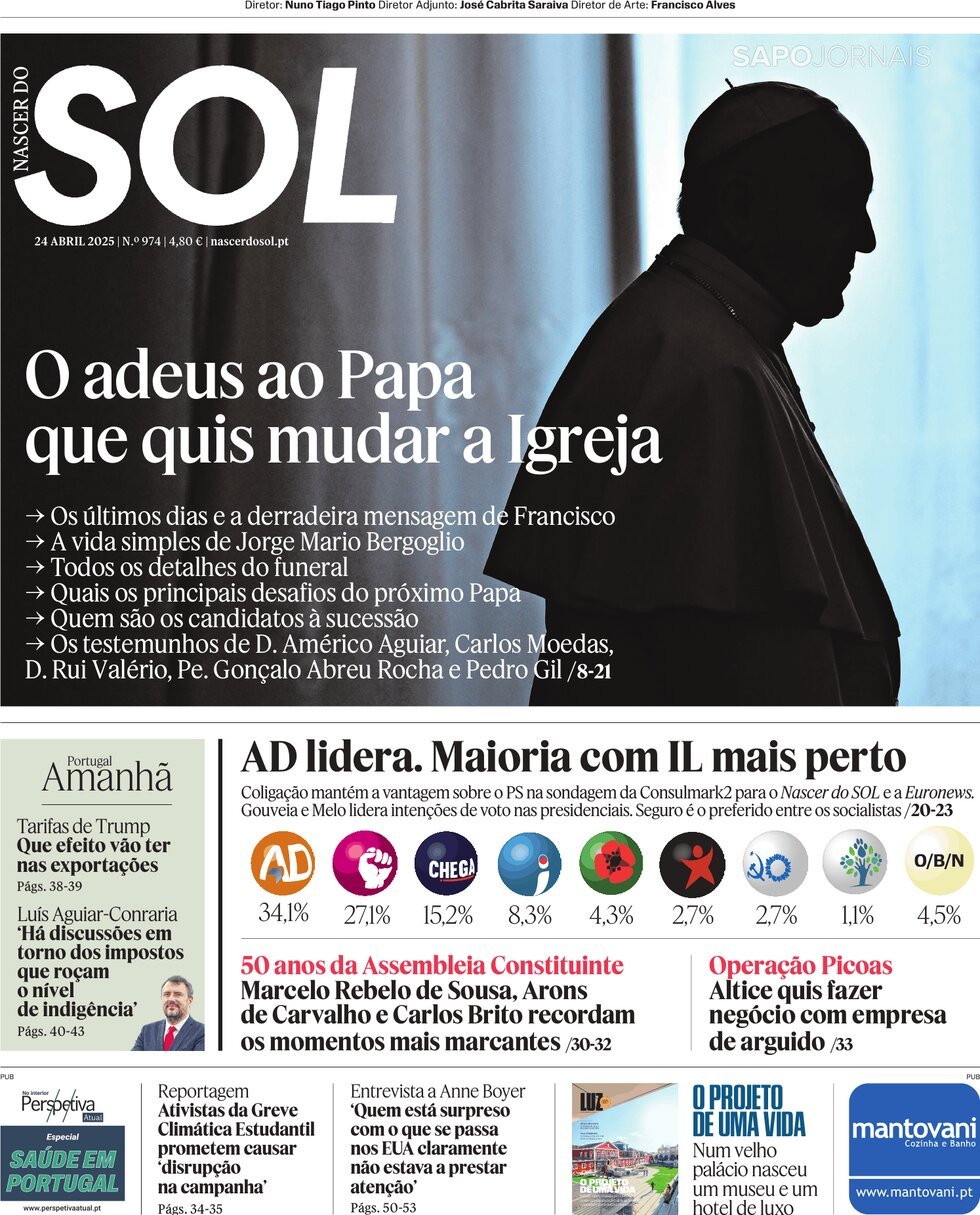 Copertina Nascer do SOL 25/04/2025