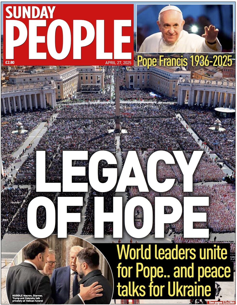 Copertina Sunday People 27/04/2025
