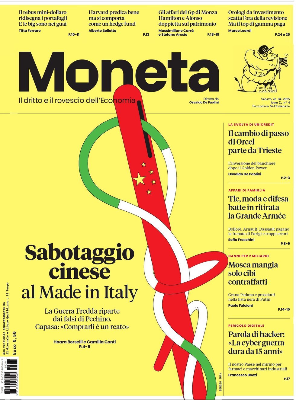 Copertina Moneta (Il Giornale) 27/04/2025