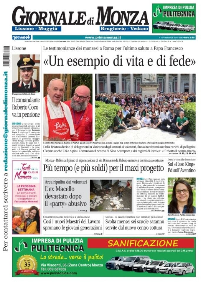 Copertina Giornale di Monza 29/04/2025