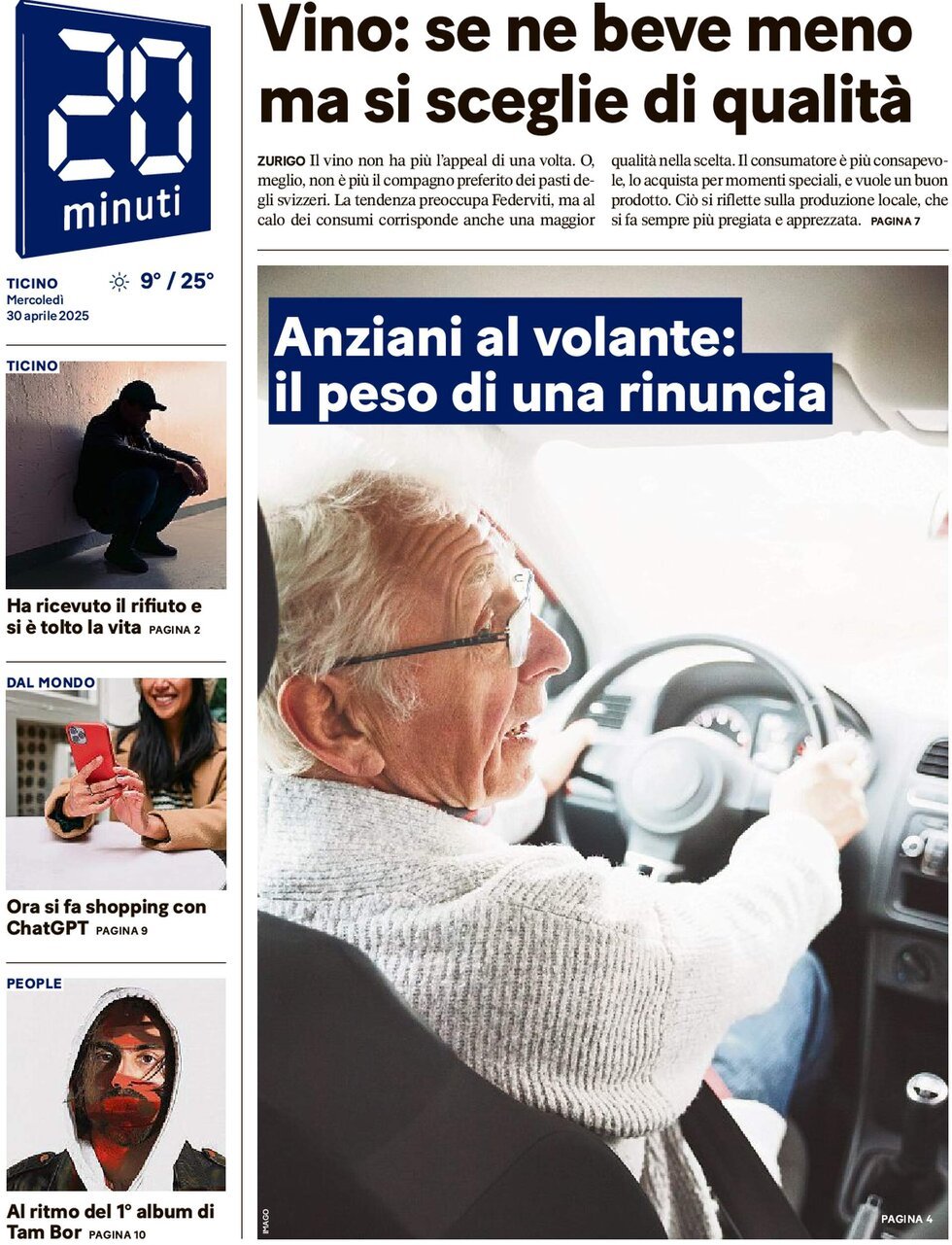 Prima Pagina 20 Minuti 30/04/2025