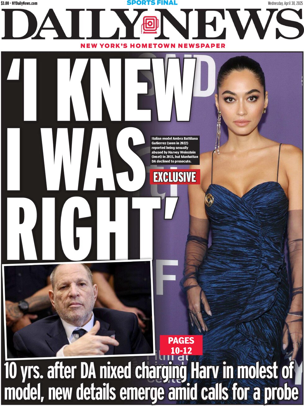 Prima Pagina Daily News (New York) 30/04/2025