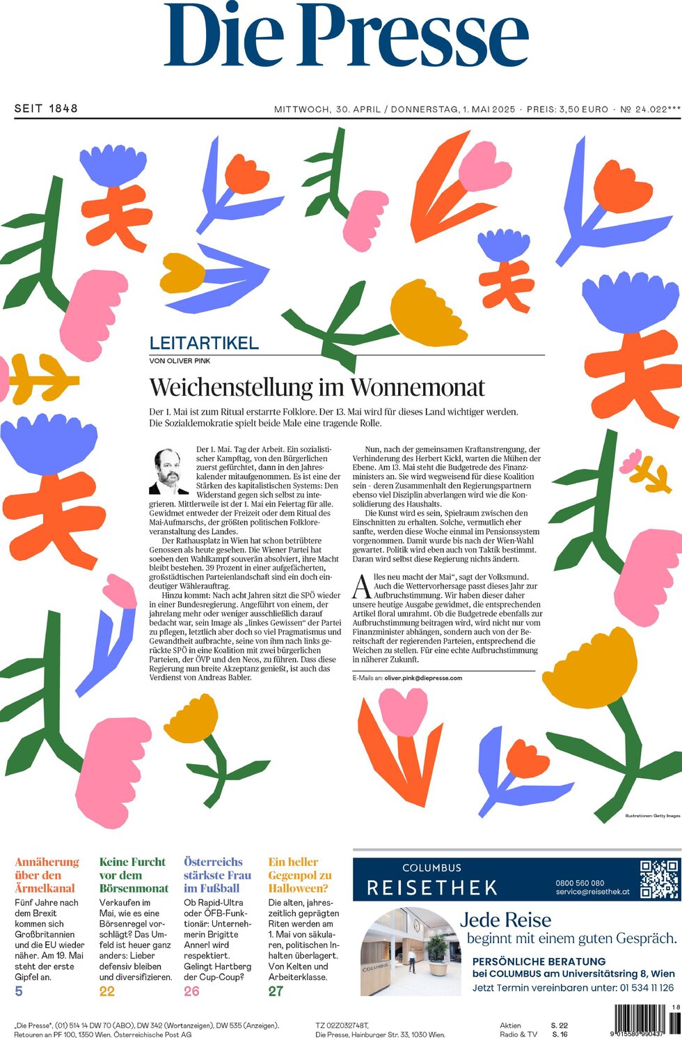 Prima Pagina Die Presse 01/05/2025
