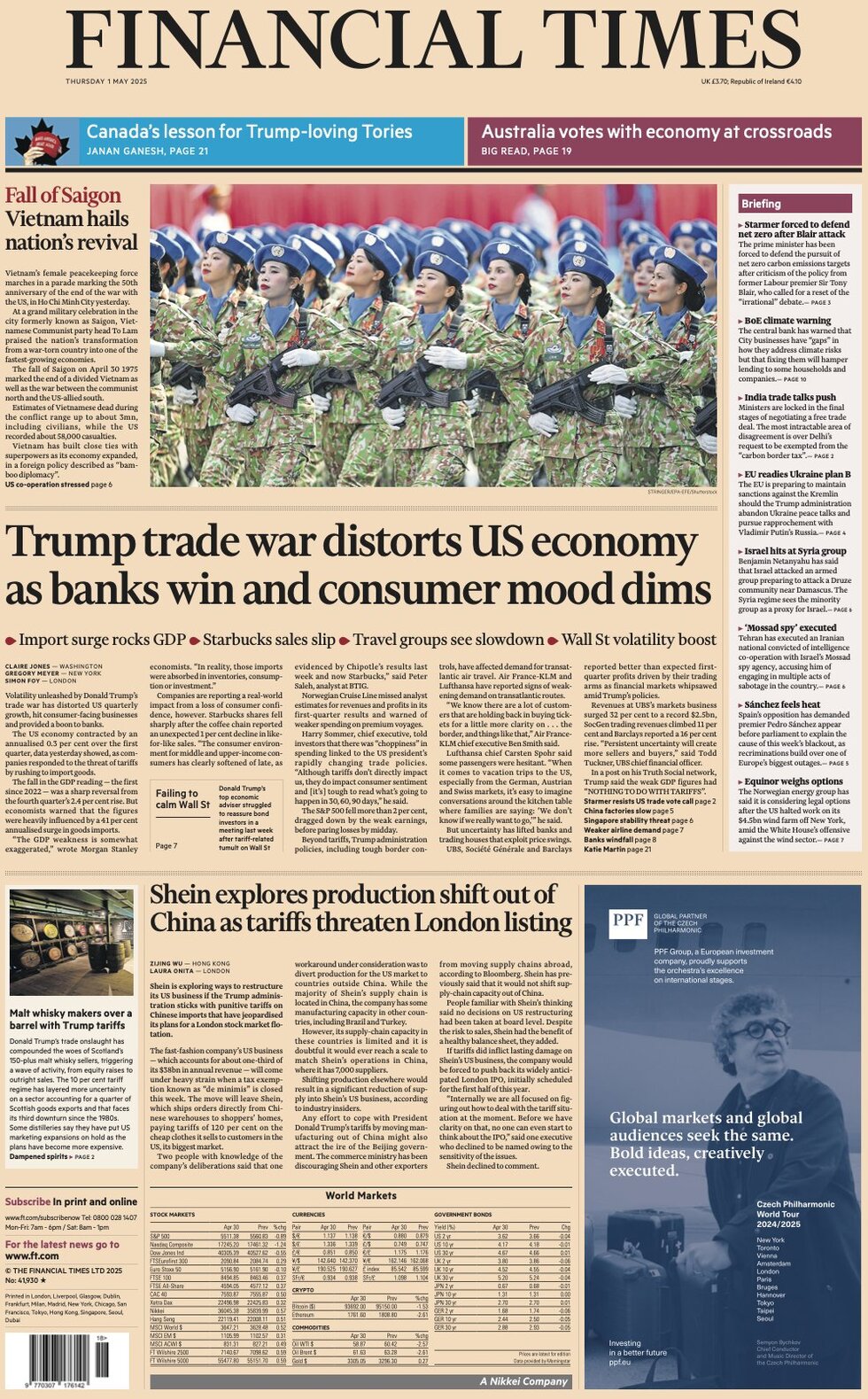 Prima Pagina Financial Times 01/05/2025