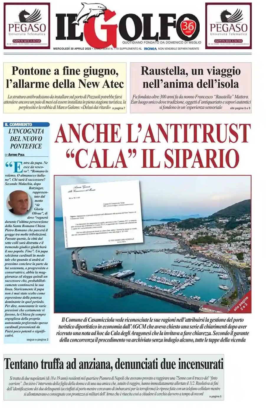 Prima Pagina Il Golfo 30/04/2025