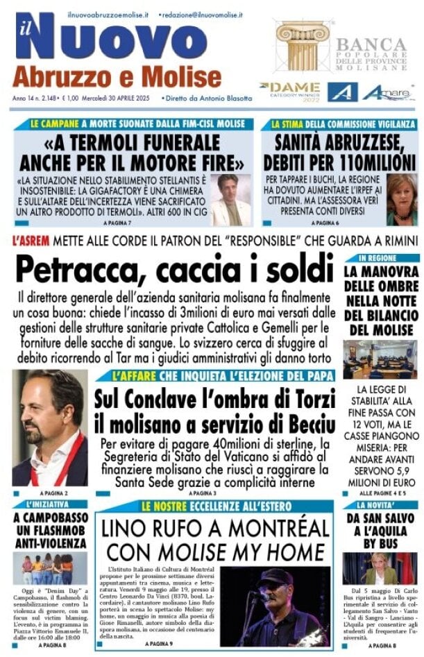 Prima Pagina Il Nuovo Abruzzo e Molise 30/04/2025