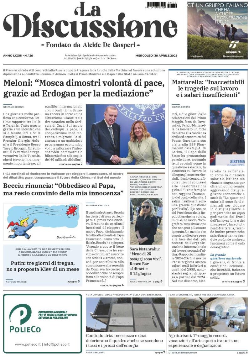 Prima Pagina La Discussione 30/04/2025