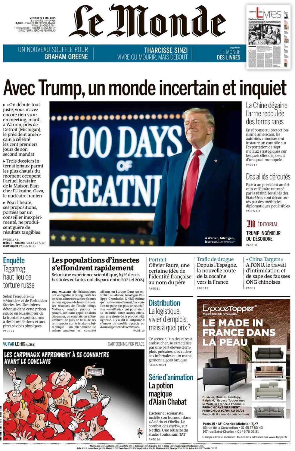 Prima Pagina Le Monde 02/05/2025