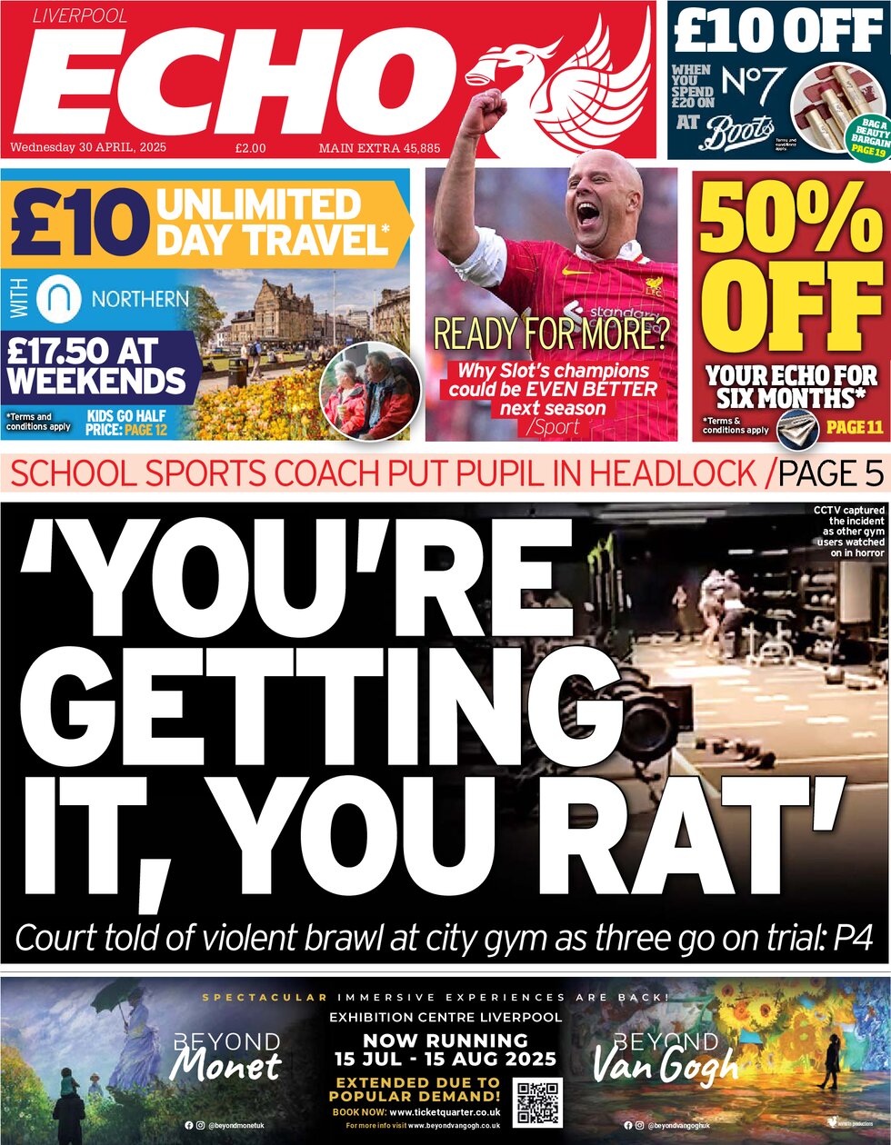 Prima Pagina Liverpool Echo 30/04/2025