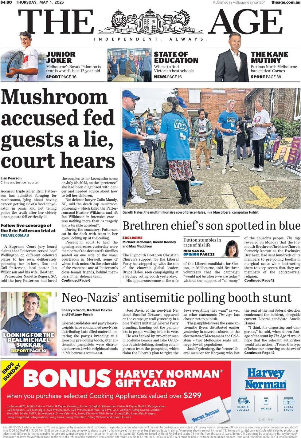 Prima Pagina The Age 01/05/2025