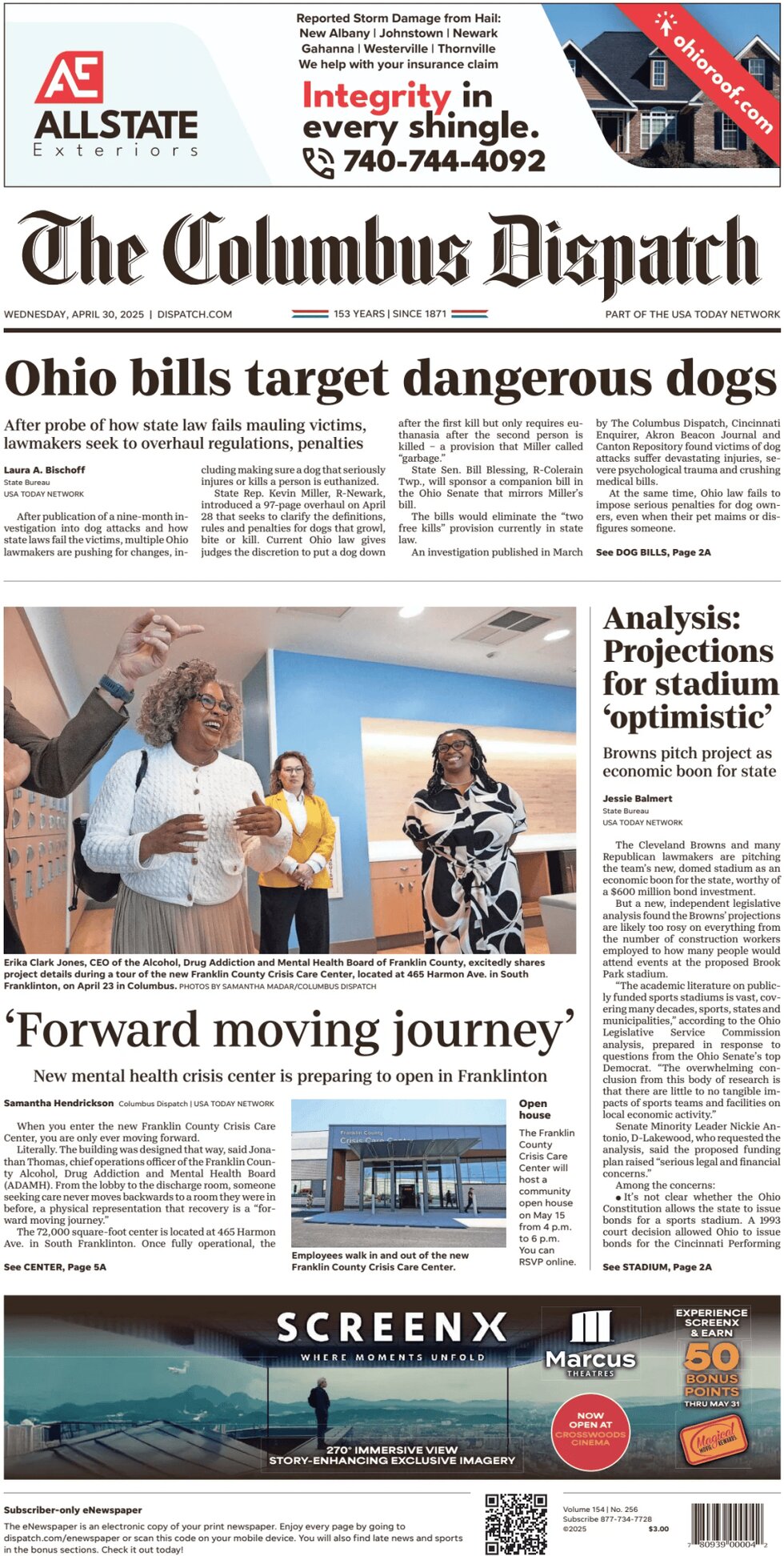 Prima Pagina The Columbus Dispatch 30/04/2025