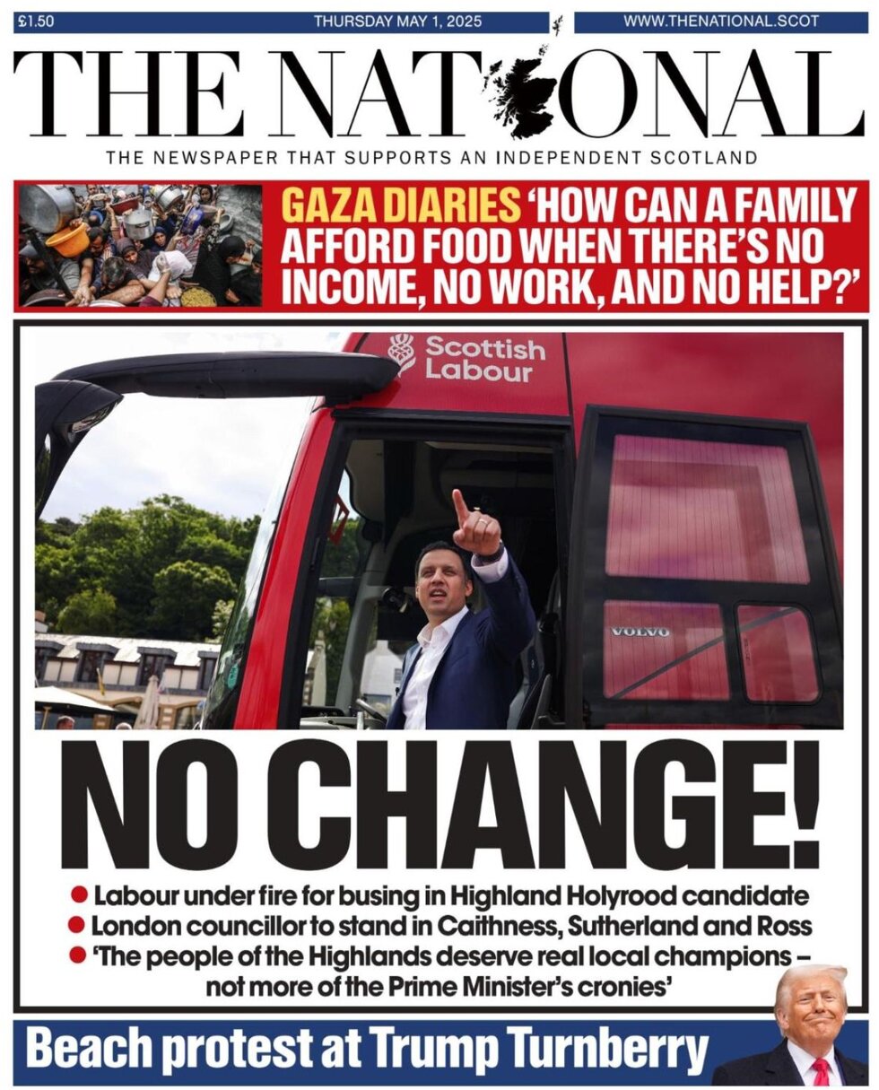 Prima Pagina The National (Scotland) 01/05/2025