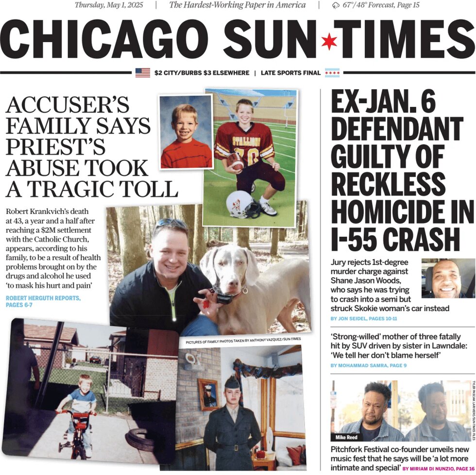 Prima Pagina Chicago Sun-Times 01/05/2025