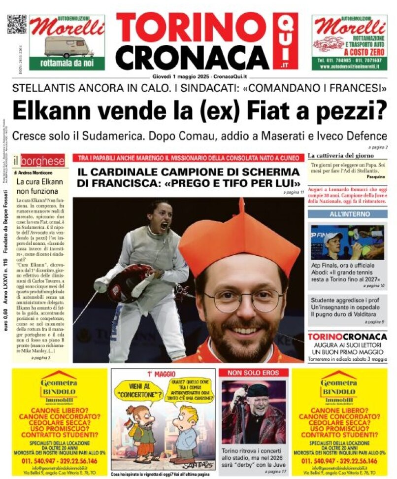Prima Pagina CronacaQui 01/05/2025
