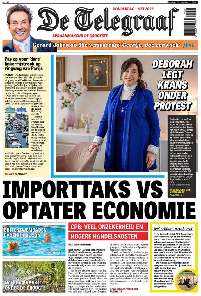 Prima Pagina De Telegraaf 01/05/2025