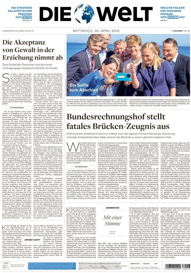 Prima Pagina Die Welt 01/05/2025