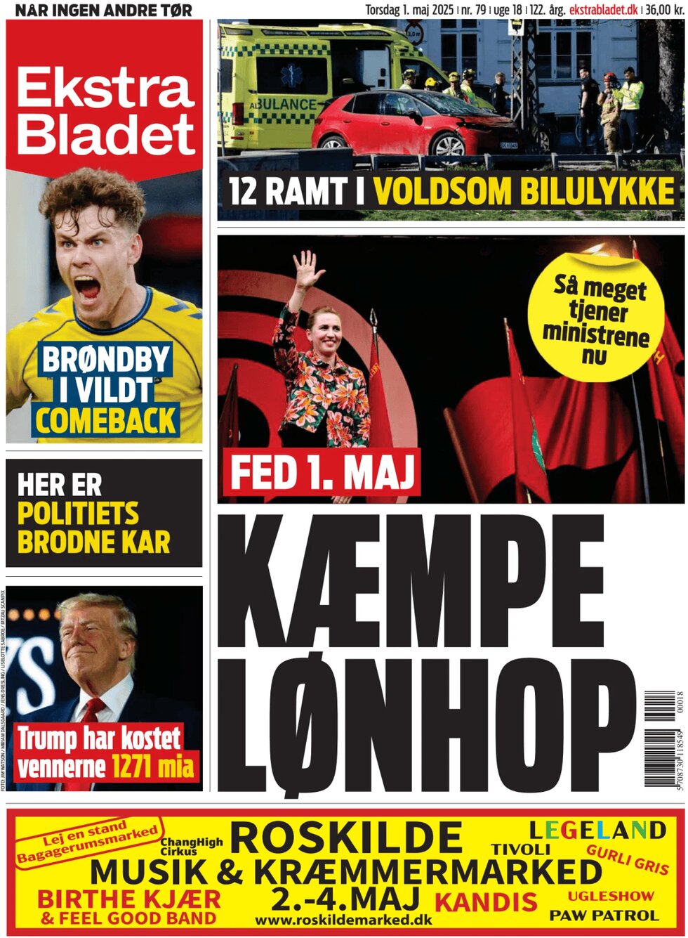 Prima Pagina Ekstra Bladet 01/05/2025