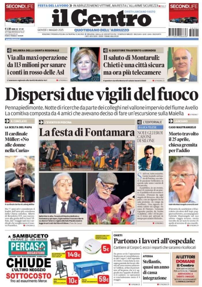 Prima Pagina Il Centro (Chieti) 01/05/2025